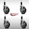 Service Caster 5'' SS Maroon Poly Swivel 1-1/4'' Expanding Stem Caster Set with Brake, 4PK SCC-SSEX20S514-PPUB-MRN-TLB-114-4 - alternate 3